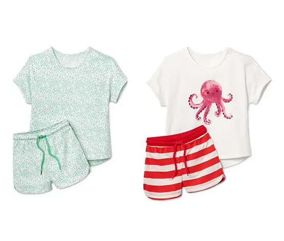 2 Baumwoll Shorty-Pyjamas