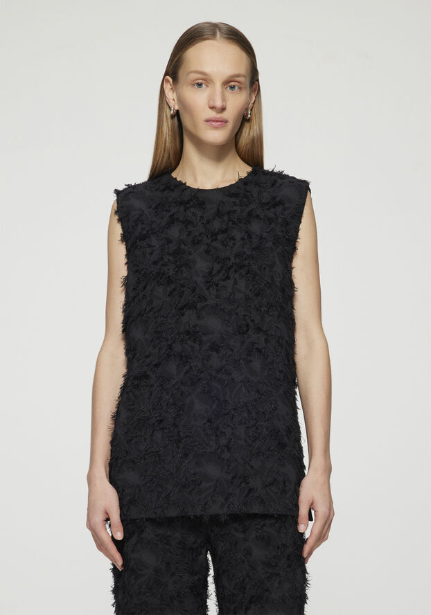 Rohe Fringed jacquard top Noir