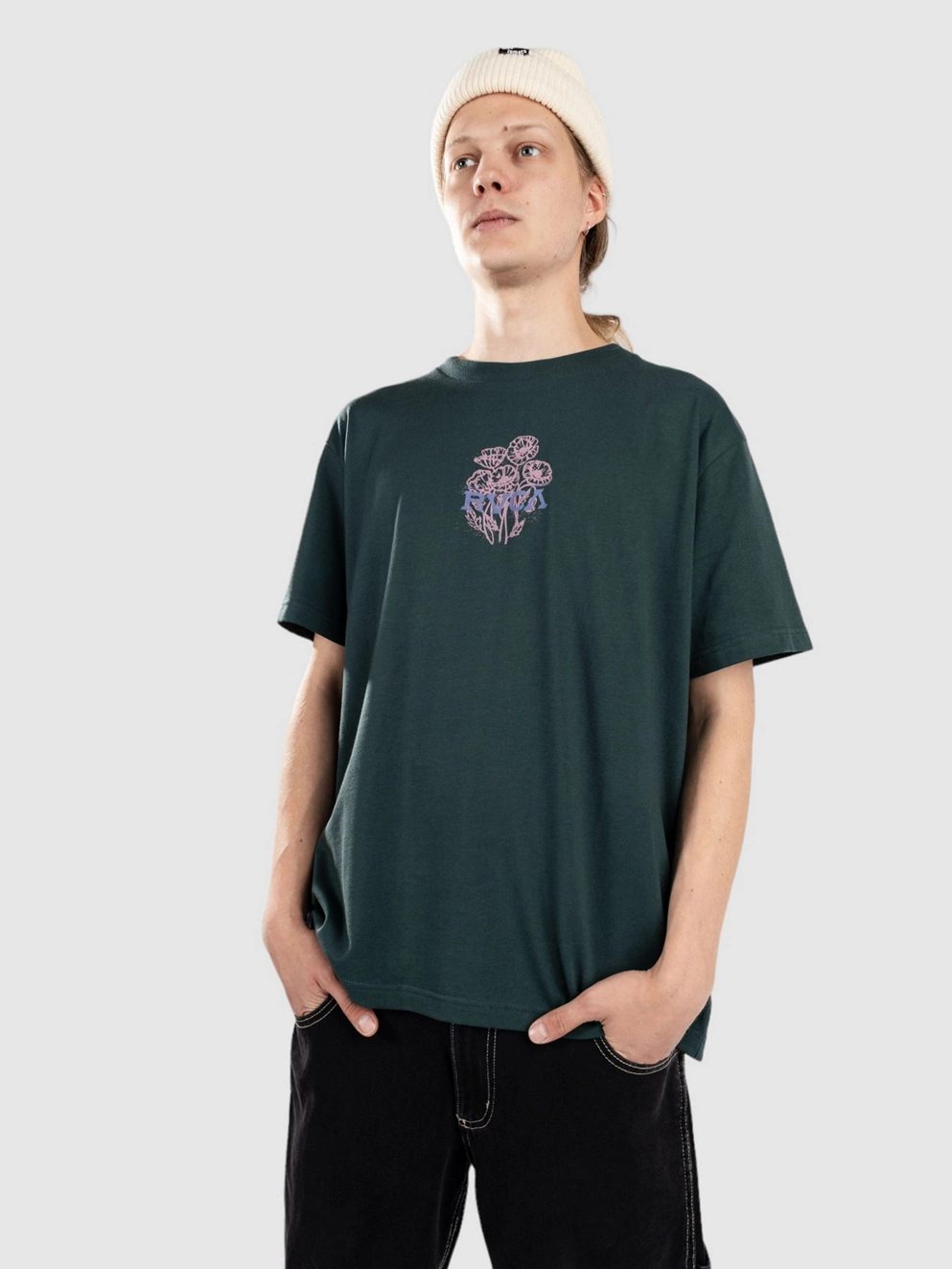RVCA Poppies T-Shirt hunter green
