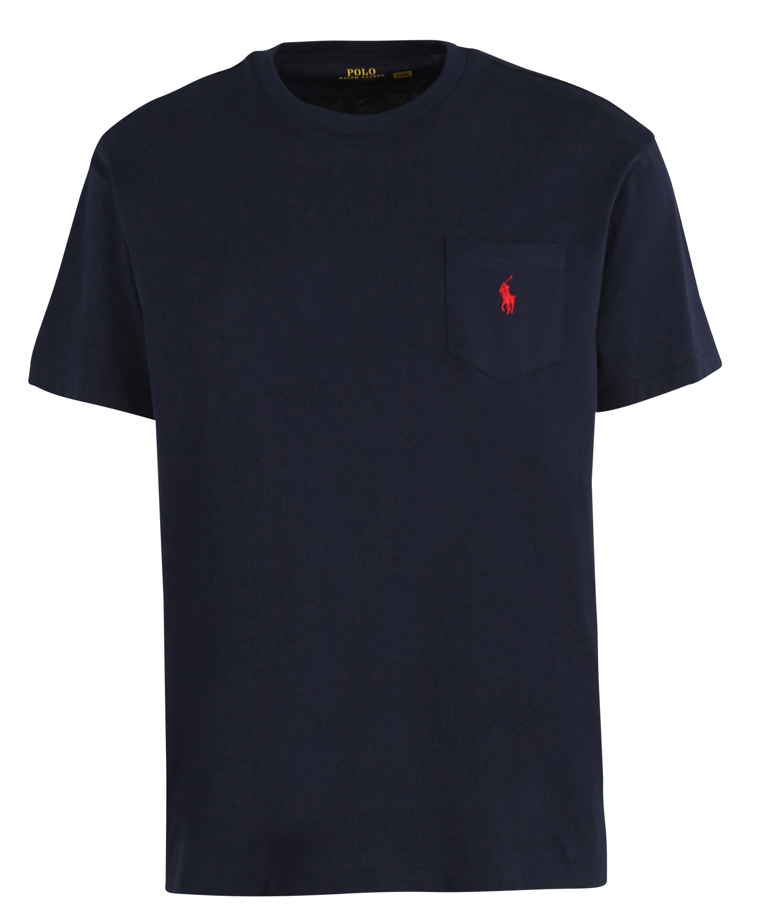 Tee-shirt col rond classic-fit brodé en coton | Bleu