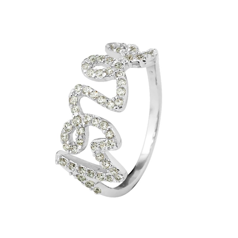 Bague LOVE - Blanc - Argent 925