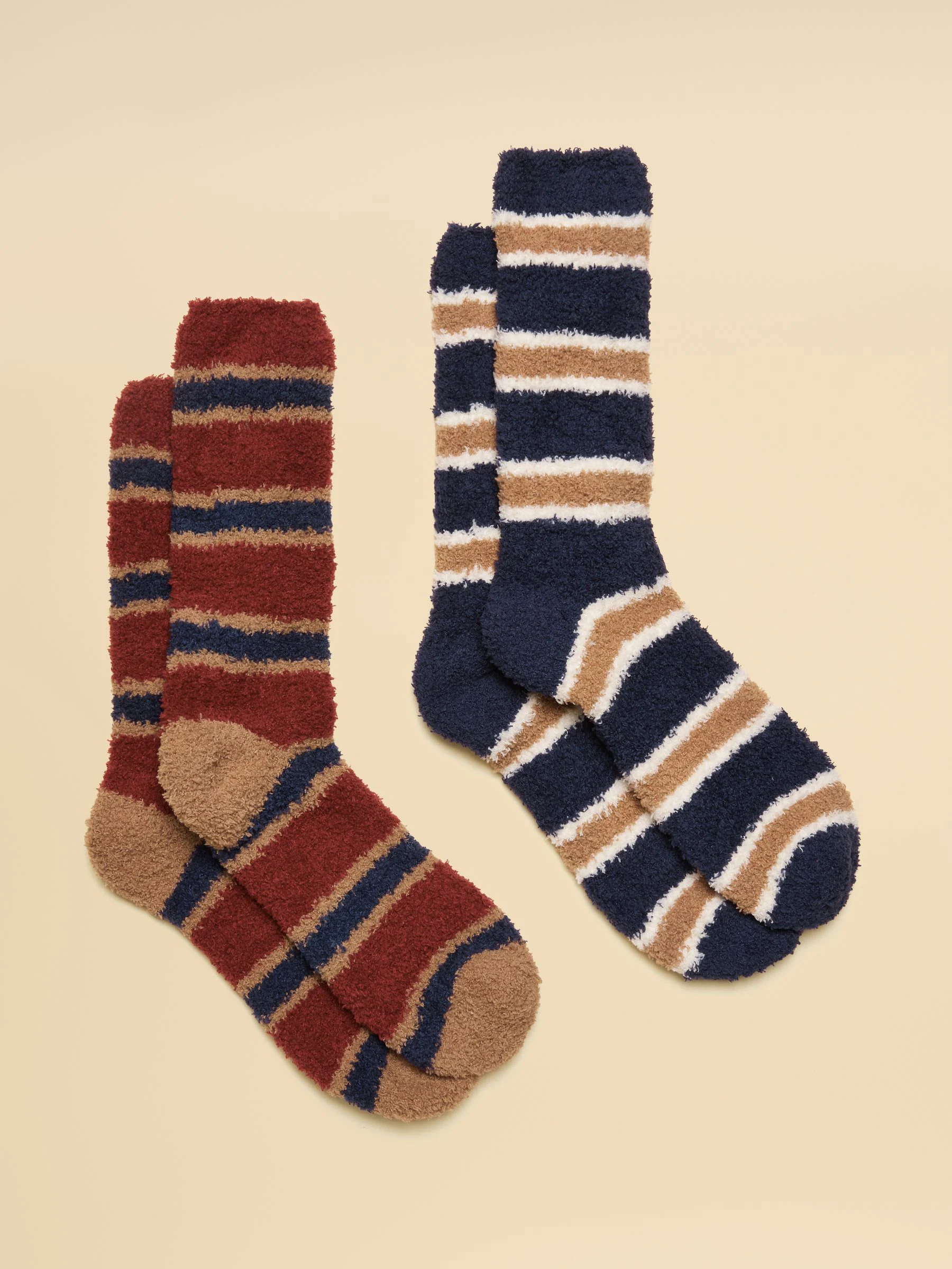 Marineblauw/rood - Joules Fluffy Sock 2 Pack