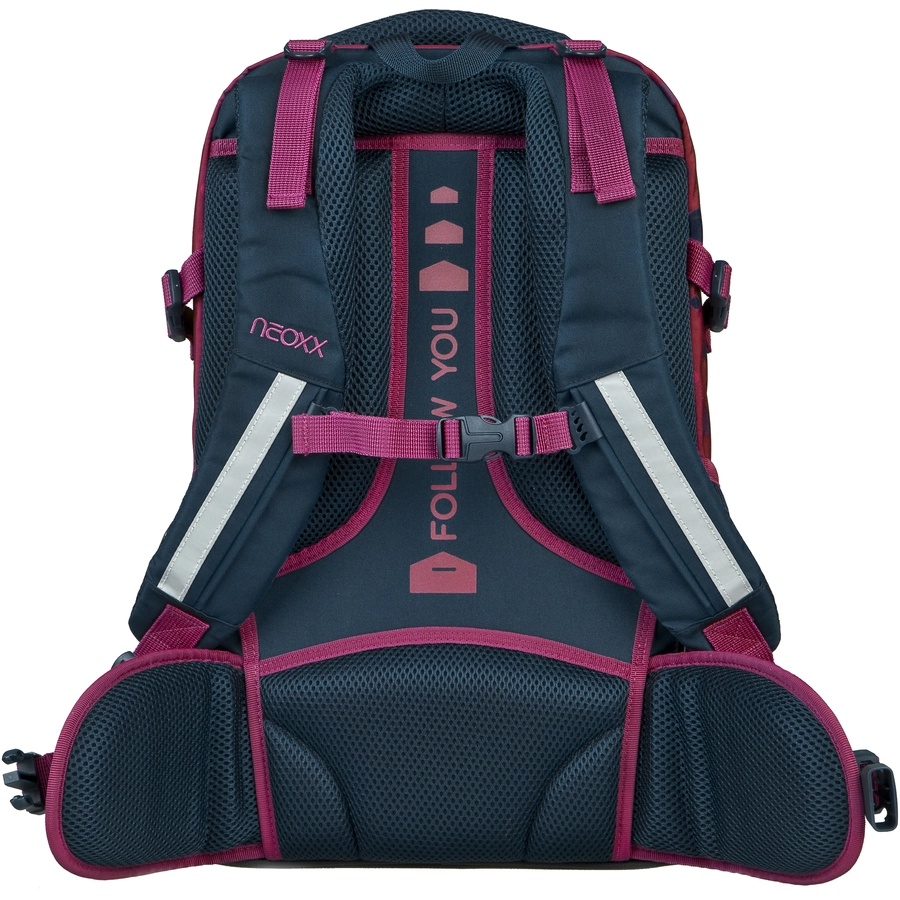 neoxx Active Pro Schulrucksack aus recycelten PET-Flaschen, lila blau