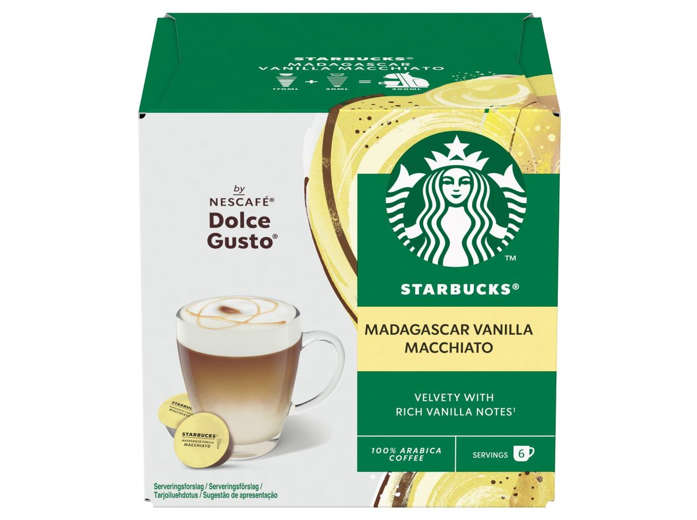 CÁPSULAS DOLCE GUSTO STARBUCKS VANILLA MACHIATTO 6 UN