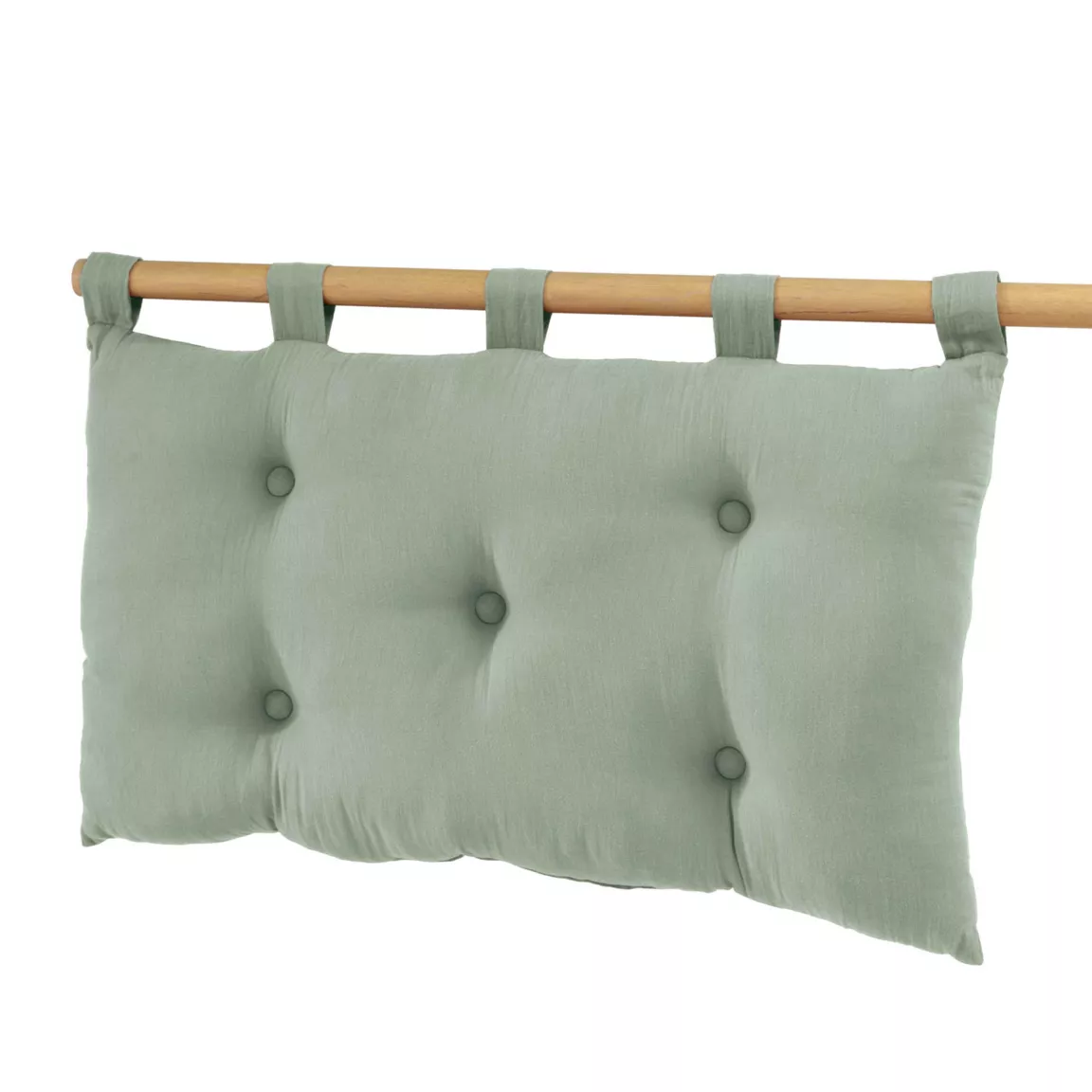Tête de lit coussin gaze de coton (80 x 50 cm) Gaïa Vert eucalyptus