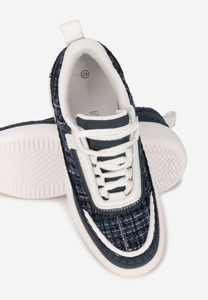 Baskets pour femme en cuir marine Elvia
