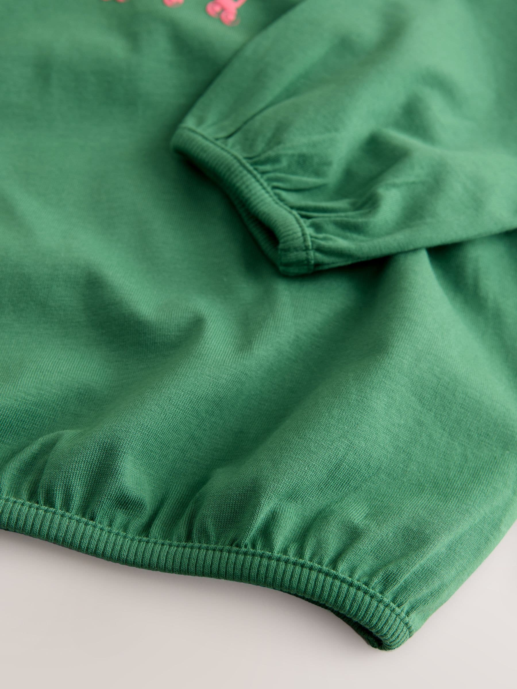 Roze/groen met figuurtjesprint - Joggingbroek pyjama's 3 stuks (9mnd-10jr)