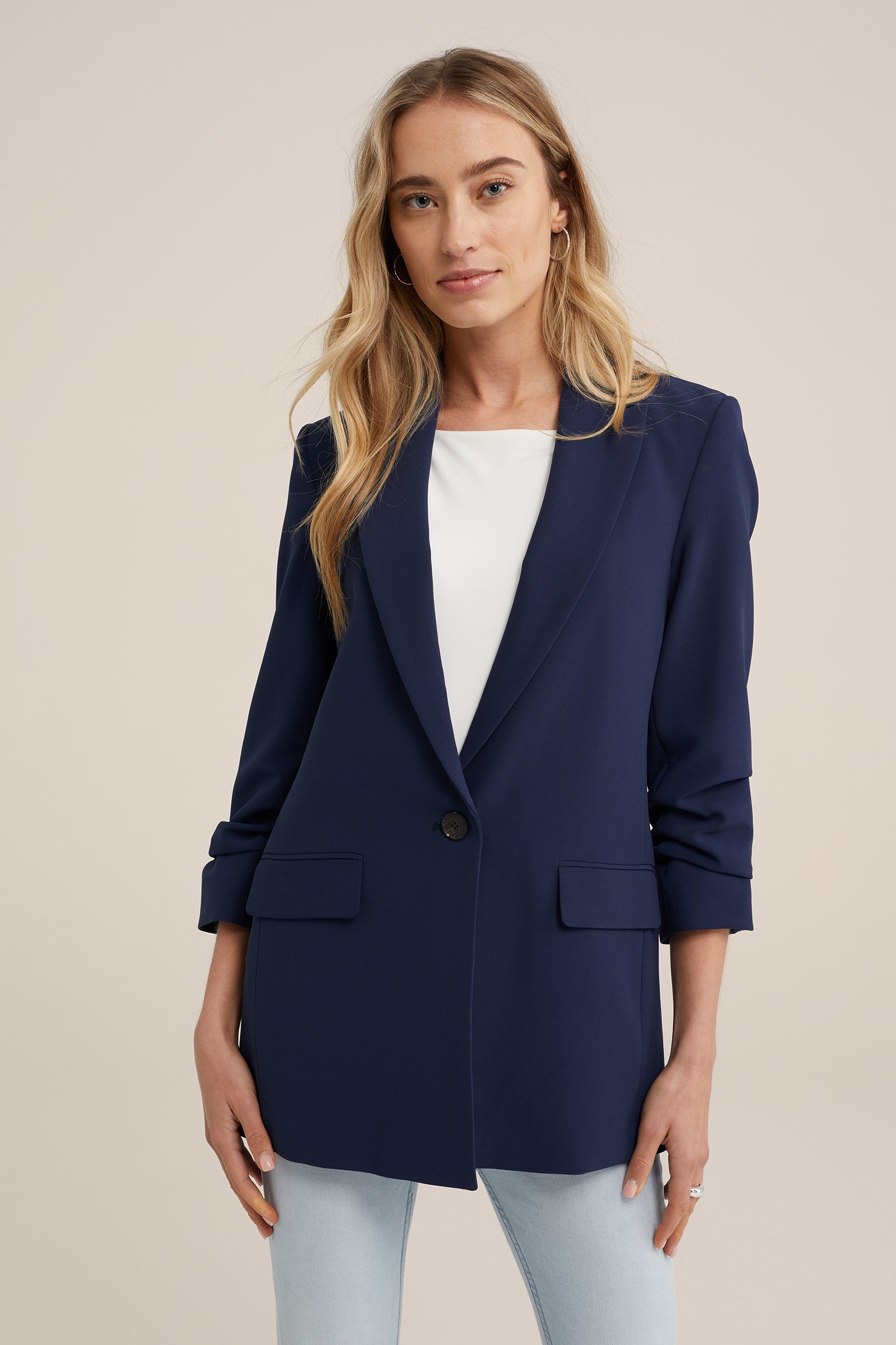 regular fit blazer WE Fashion Donkerblauw