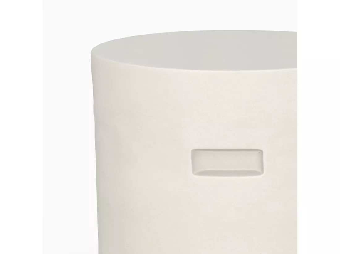 Table d'appoint ronde en béton blanc D35 cm - Santorini