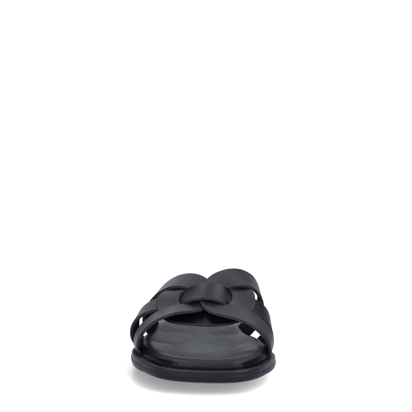 Zwarte leren slippers