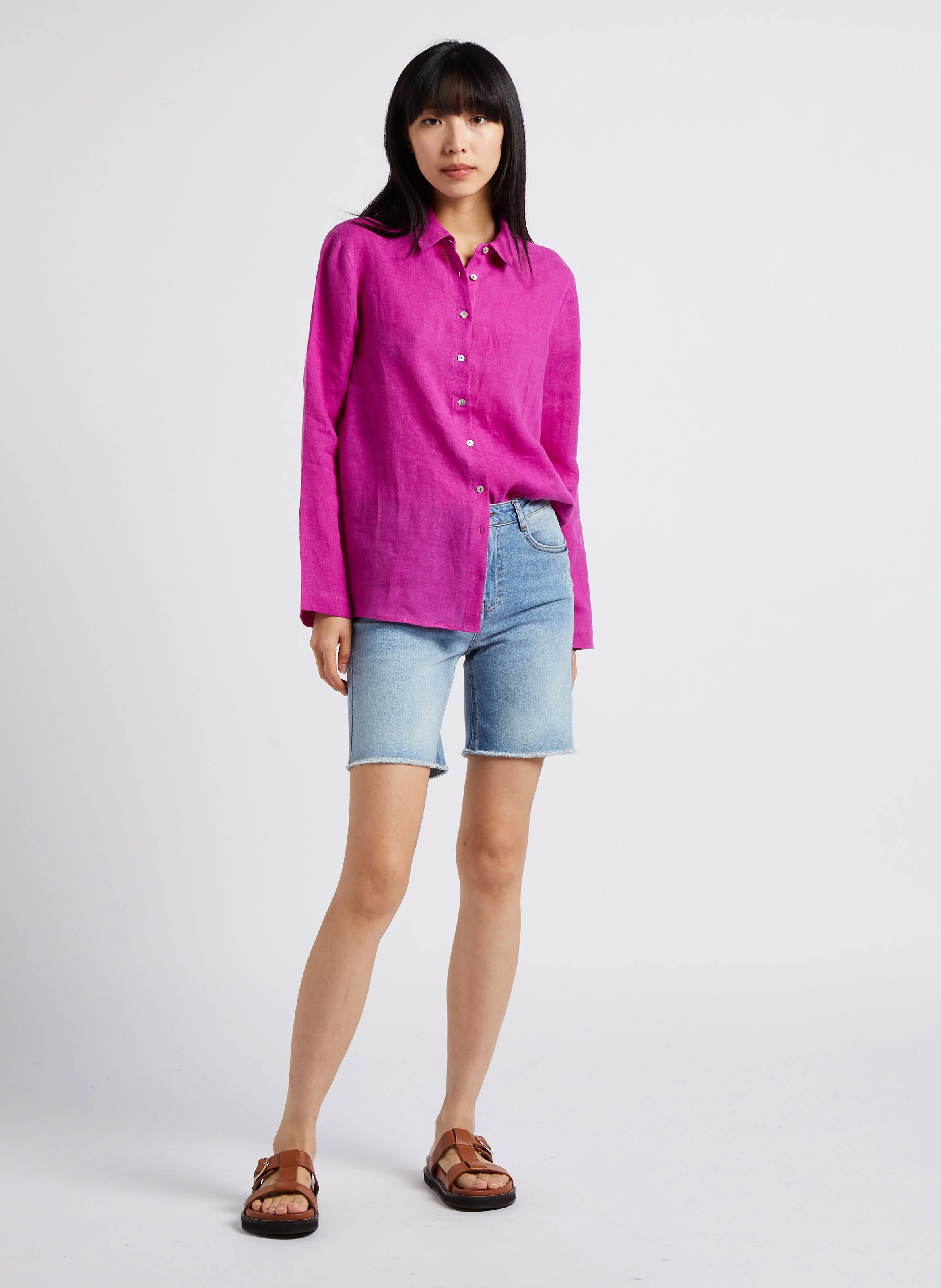 MAX - Short droit en coton | Bleu