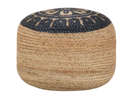 Pouf fait à la main Bleu 45 x 30 cm Jute