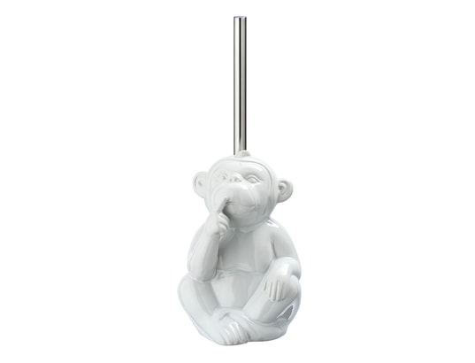 WENKO - Brosse wc monkey quiet en céramique - blanc