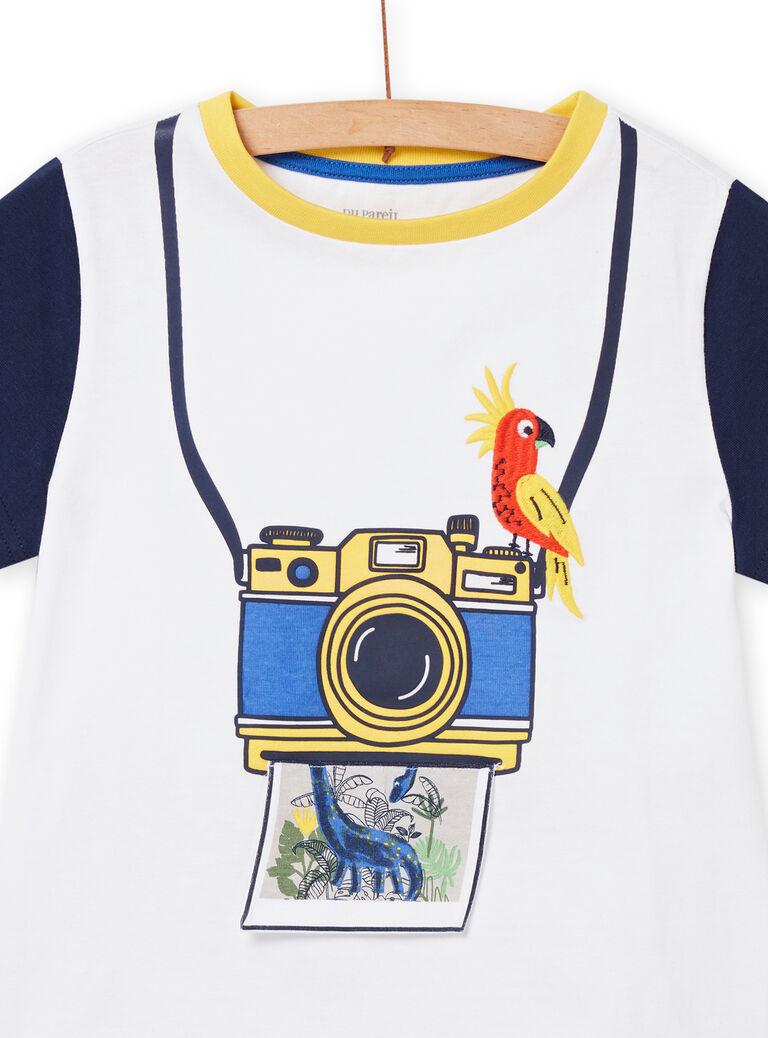 Pyjama blanc, bleu et jaune enfant garçon
