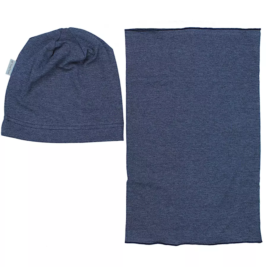 TupTam Jungen Beanie Mütze und Schlauchschal 2er Set denim