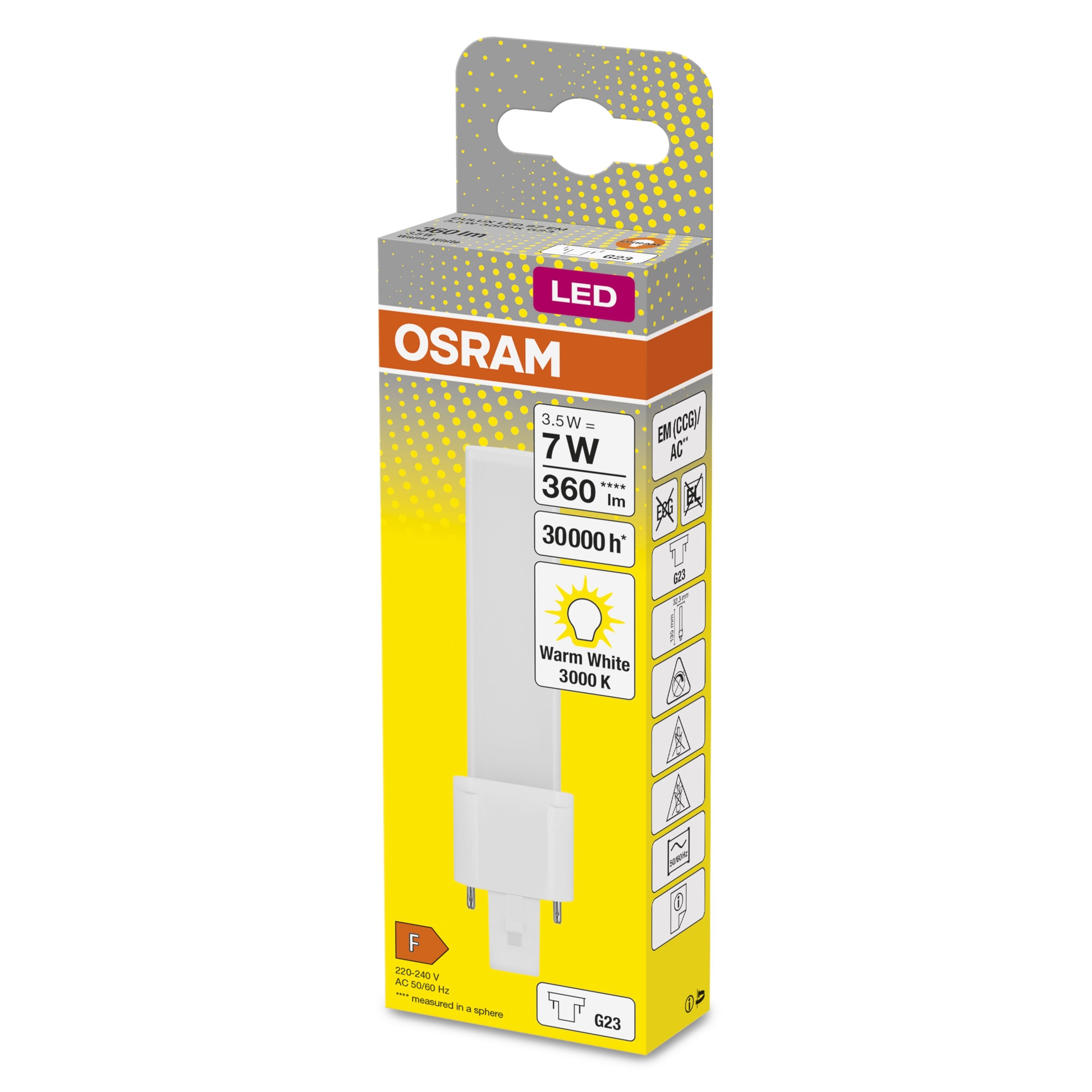 Osram LED-kompaktlysrør G23 360 lm