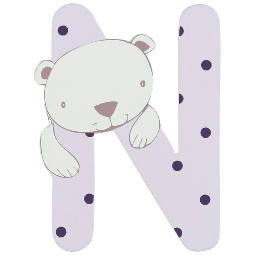 Lettre en bois N - Violet