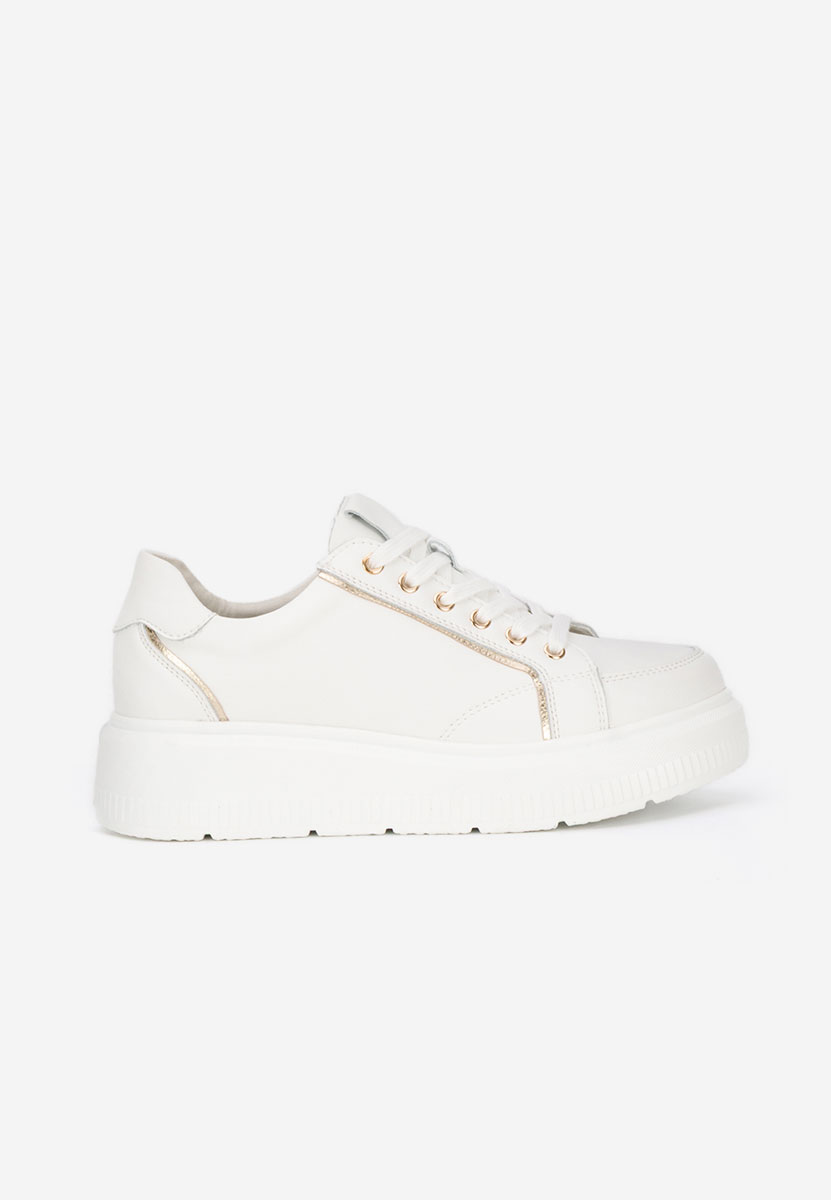 Baskets pour femme en cuir blancs Jolena