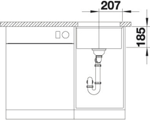 Blanco SUBLINE 375-U spoelbak, 414 x 456 mm, wit, 523726