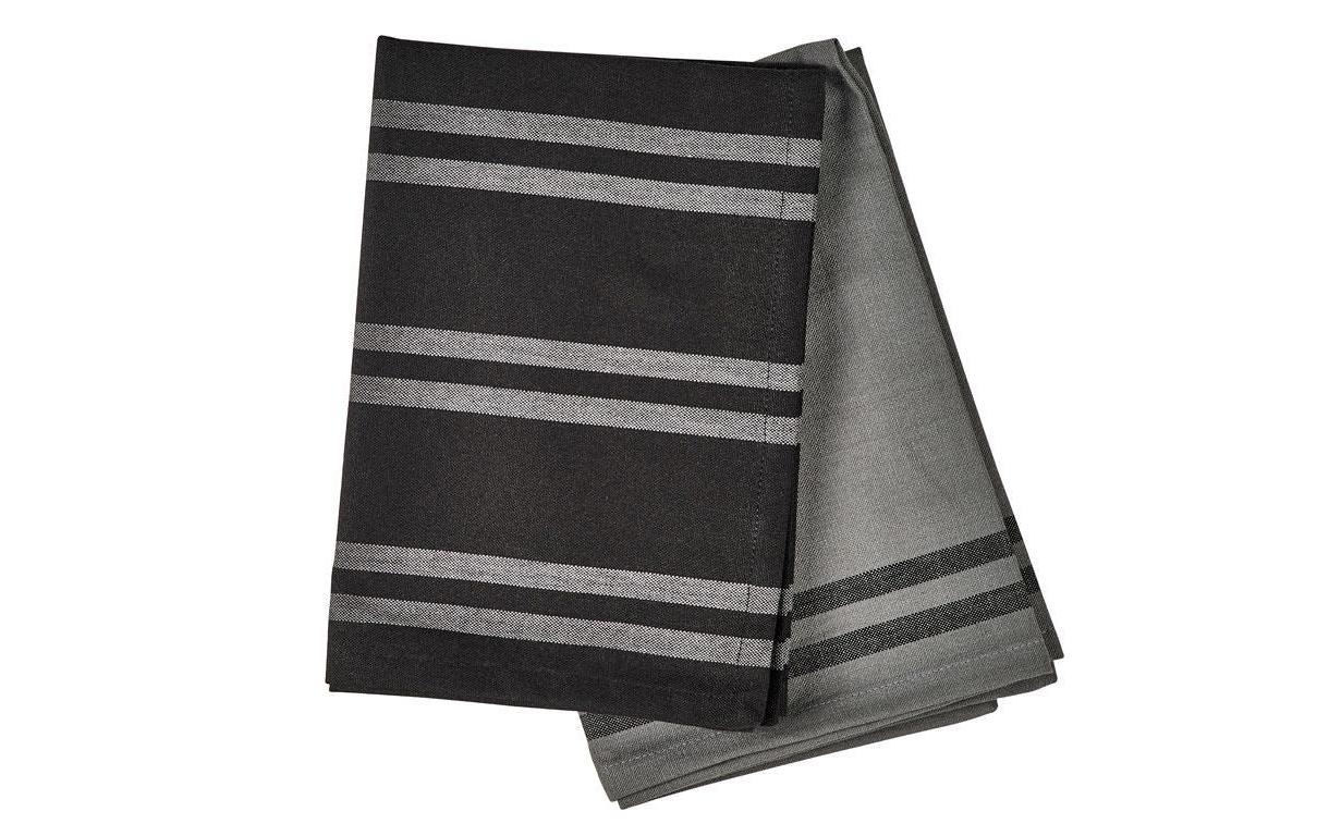 Geschirrtuch-Set Soft 2 Stück, Grau/SchwarzGeschirrtuch 2er-Set
