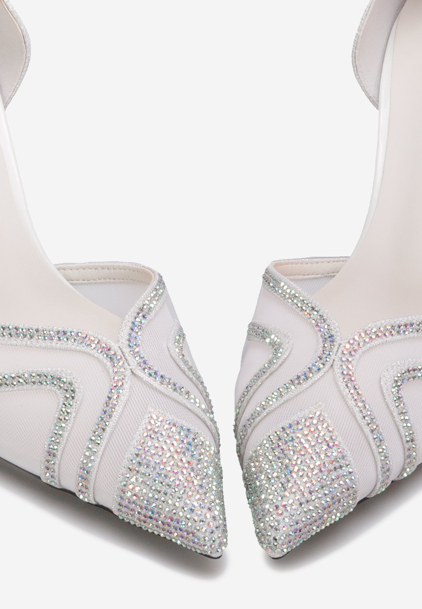 Chaussures avec strass blancs Viaregia