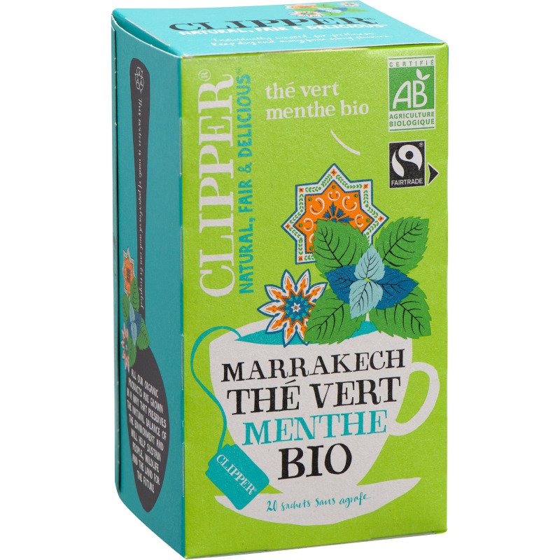 Thé vert menthe bio Marrakech Clipper - Boîte de 20 sachets