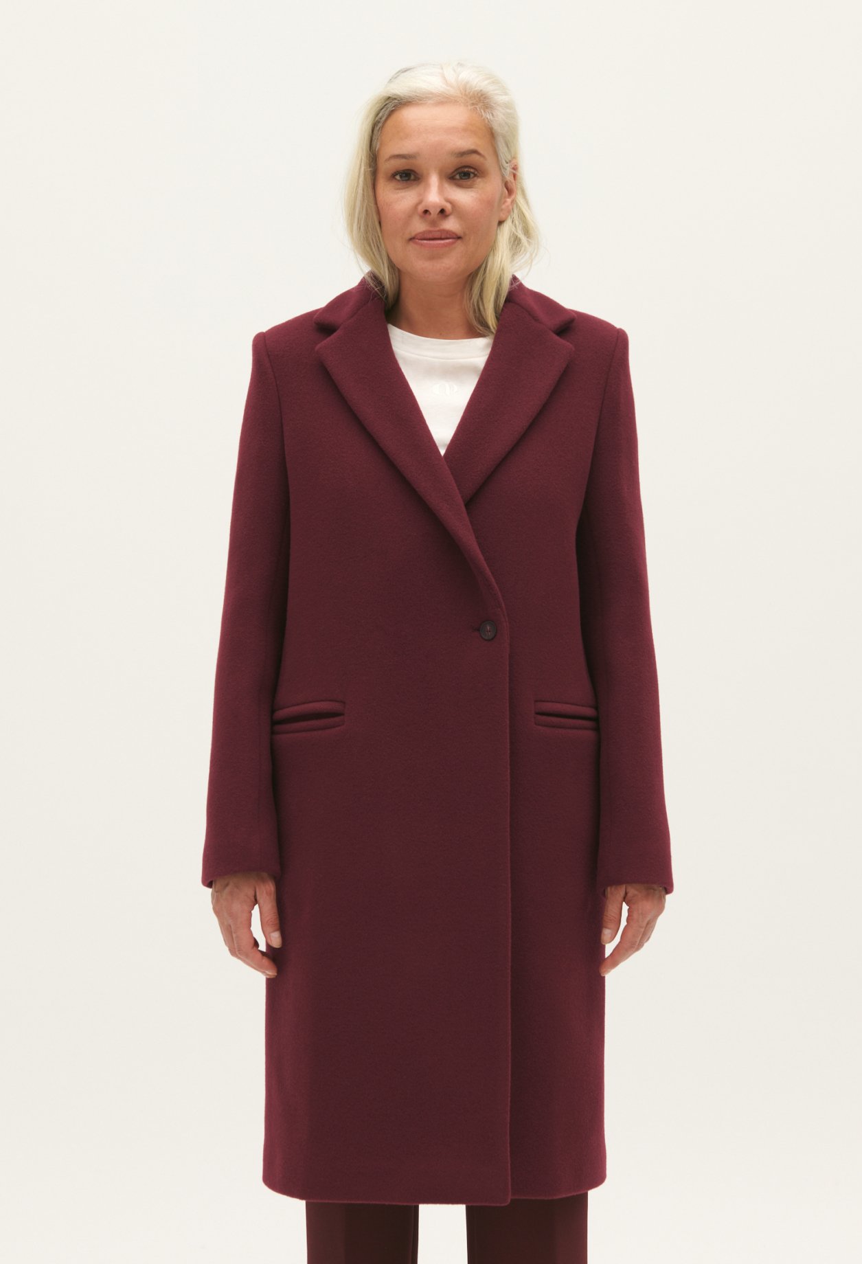 Manteau mi-long laine melangee