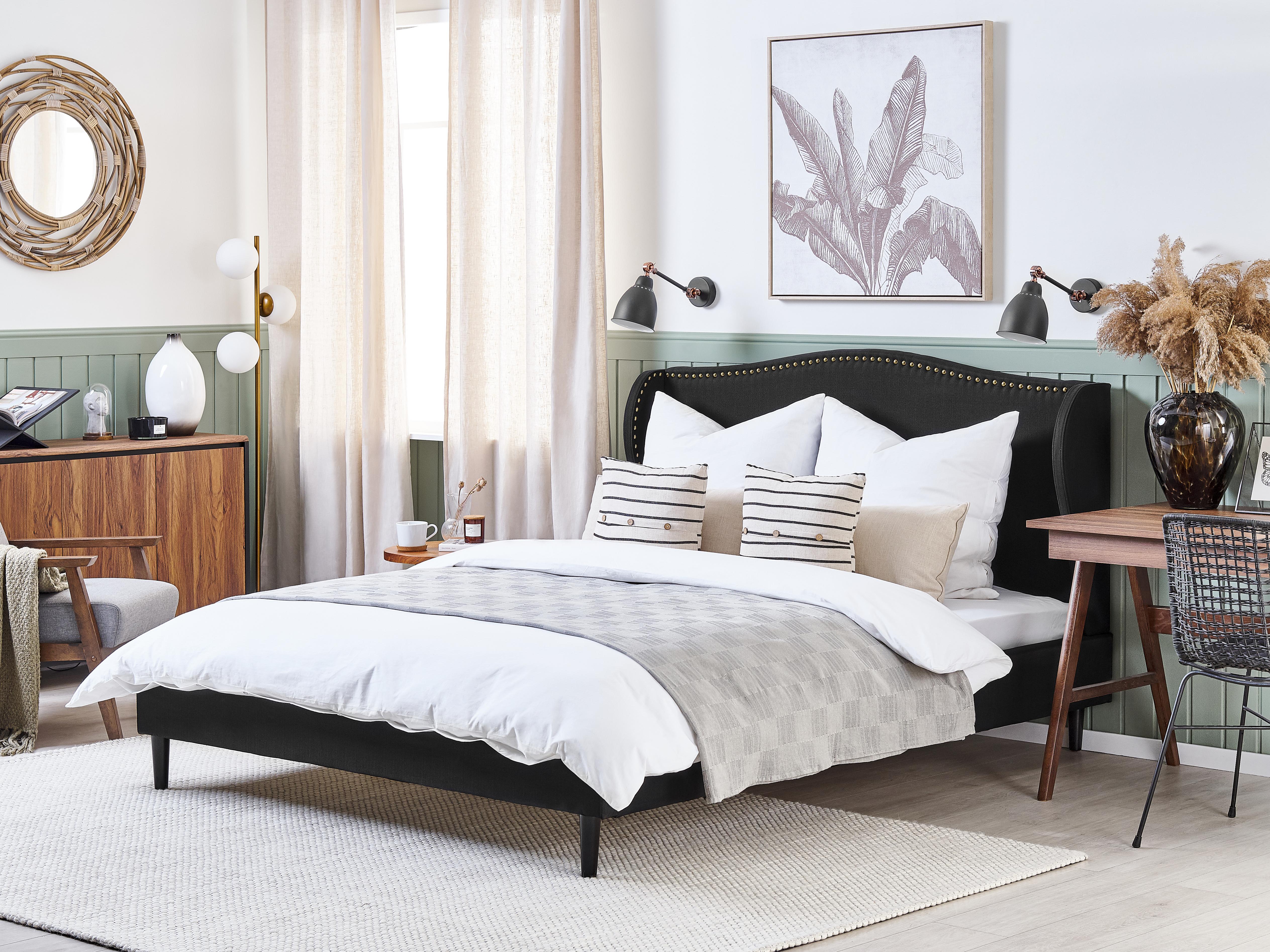 Bed Stof COLMAR 180 x 200 cm Zwart