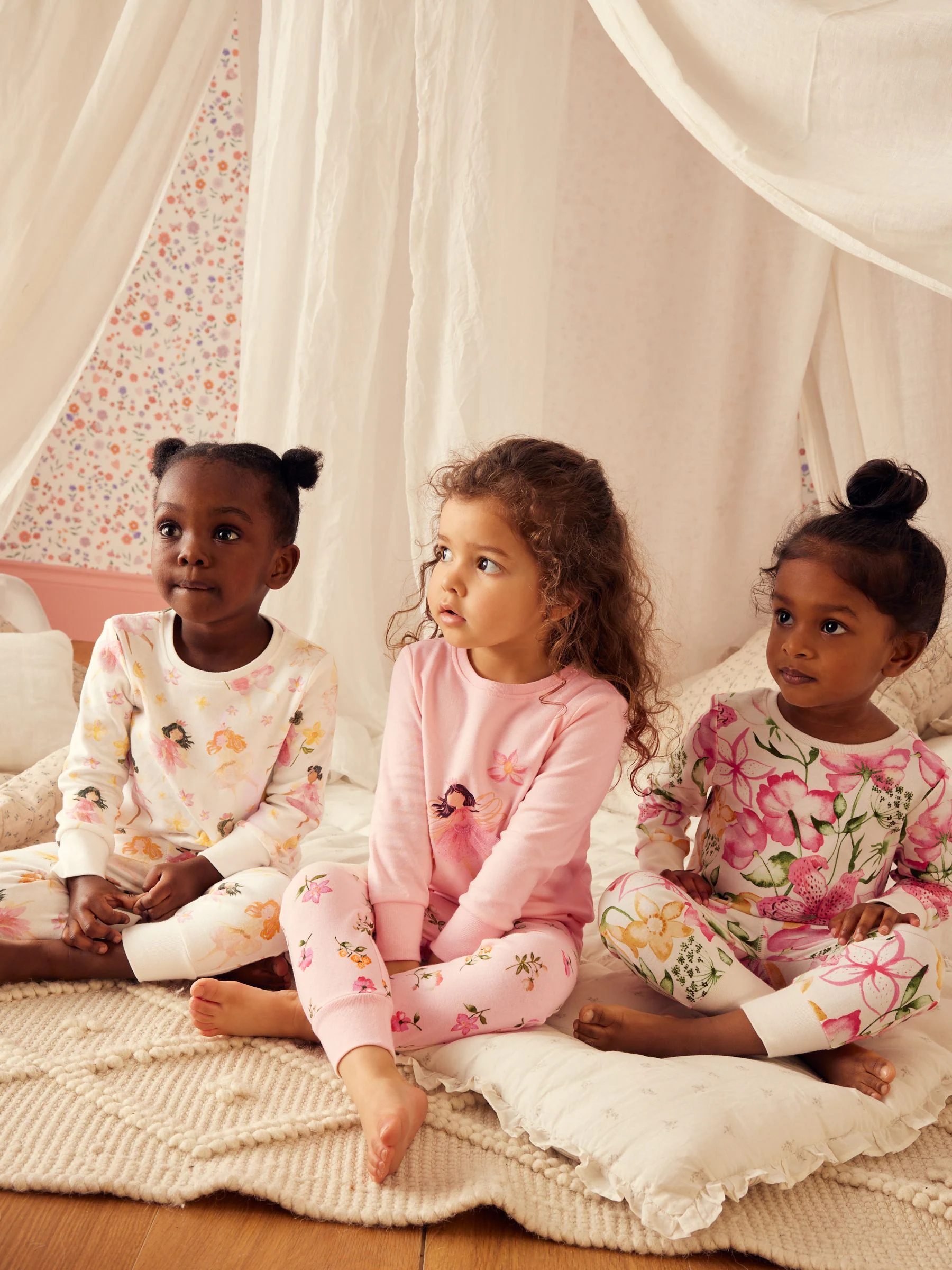 Roze/crème sprookjesfiguur - Knus pyjama met lange mouwen 3 Pack (9maanden -12jaar)