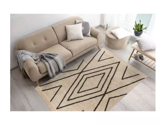 Tapis Tufté à la Main Ethnique 