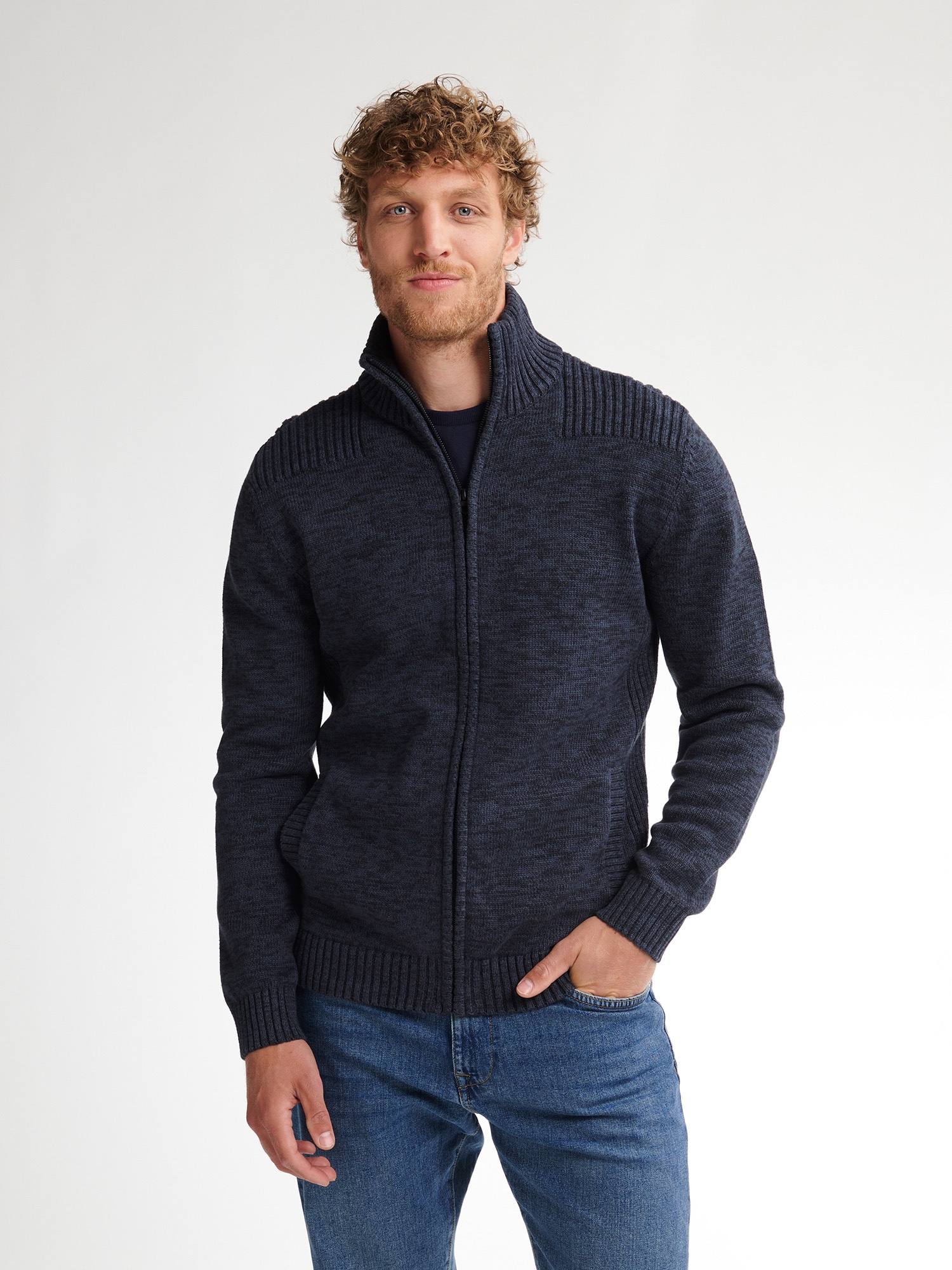 Petrol Industries Strickjacke mit Stehkragen