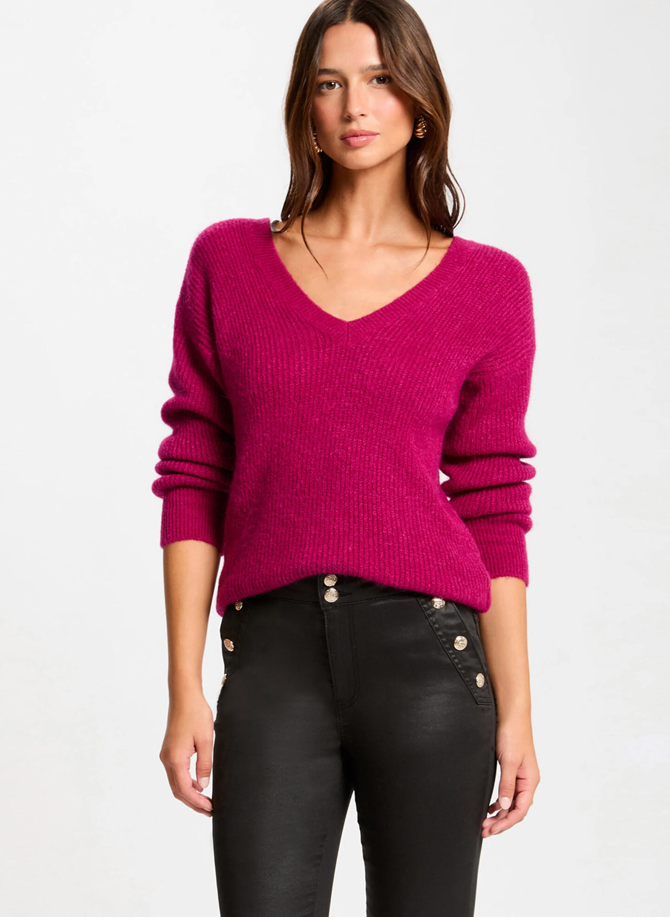 MBLEUET - Pull col V| Violet