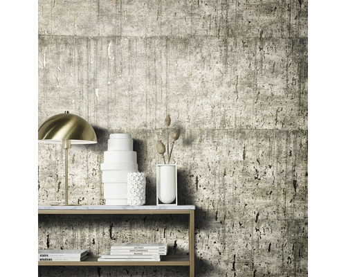 Vliesbehang 85750 Natural Opulence van Felix Diener, steenlook, grijs en goud