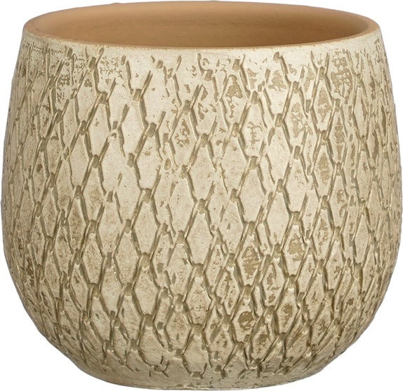 Mica Decorations bloempot Madeira crème D 14 H 14 cm