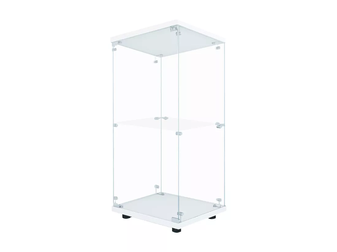 Vitrine en verre double paroi 40*86*36,5 cm, avec serrure antivol et éclairage LED, blanc