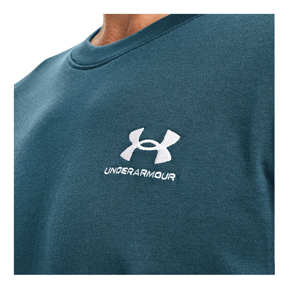 Under Armour UA LOGO EMBROIDERED HEAVYWEIGHT - Tee-shirt Homme static blue/white/white