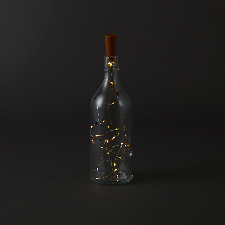 Bouteille avec guirlande 20 LEDs intérieur