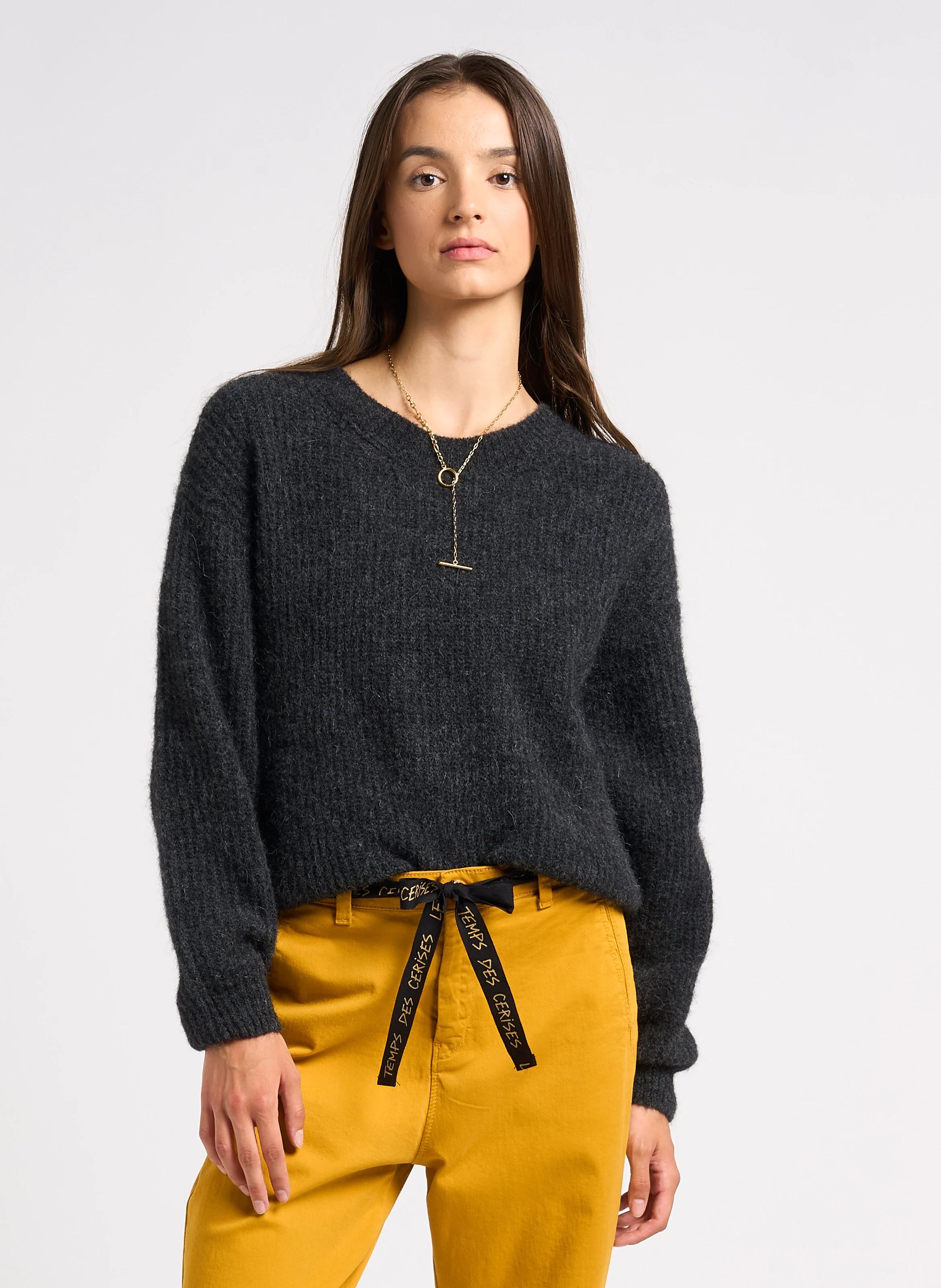 EAST - Pull col rond uni | Gris