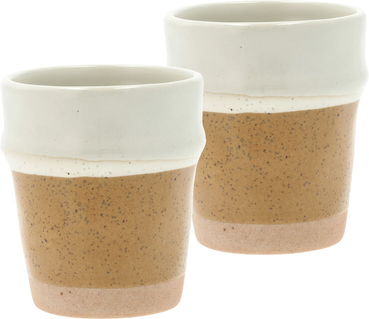 Villa Collection Espressokop Evig 0,1 liter 2 stk. Amber/Creme Porcelæn Amber/creme
