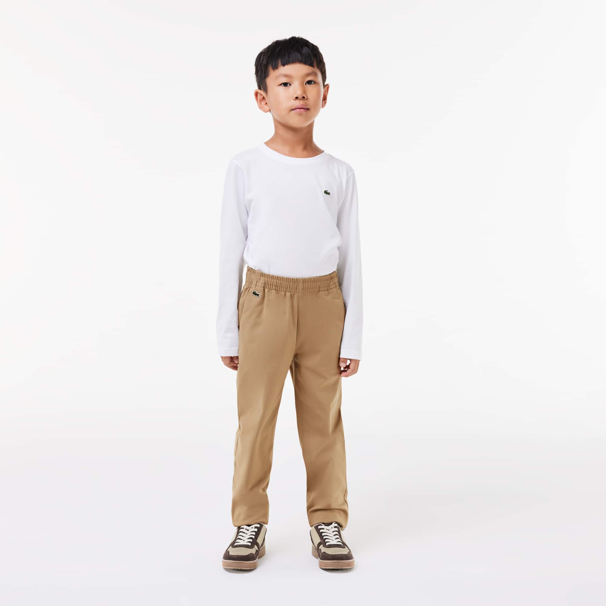 Pantalon chino garçon Lacoste en gabardine de coton stretch Pantalons & Shorts - Beige - Lacoste - Garçon