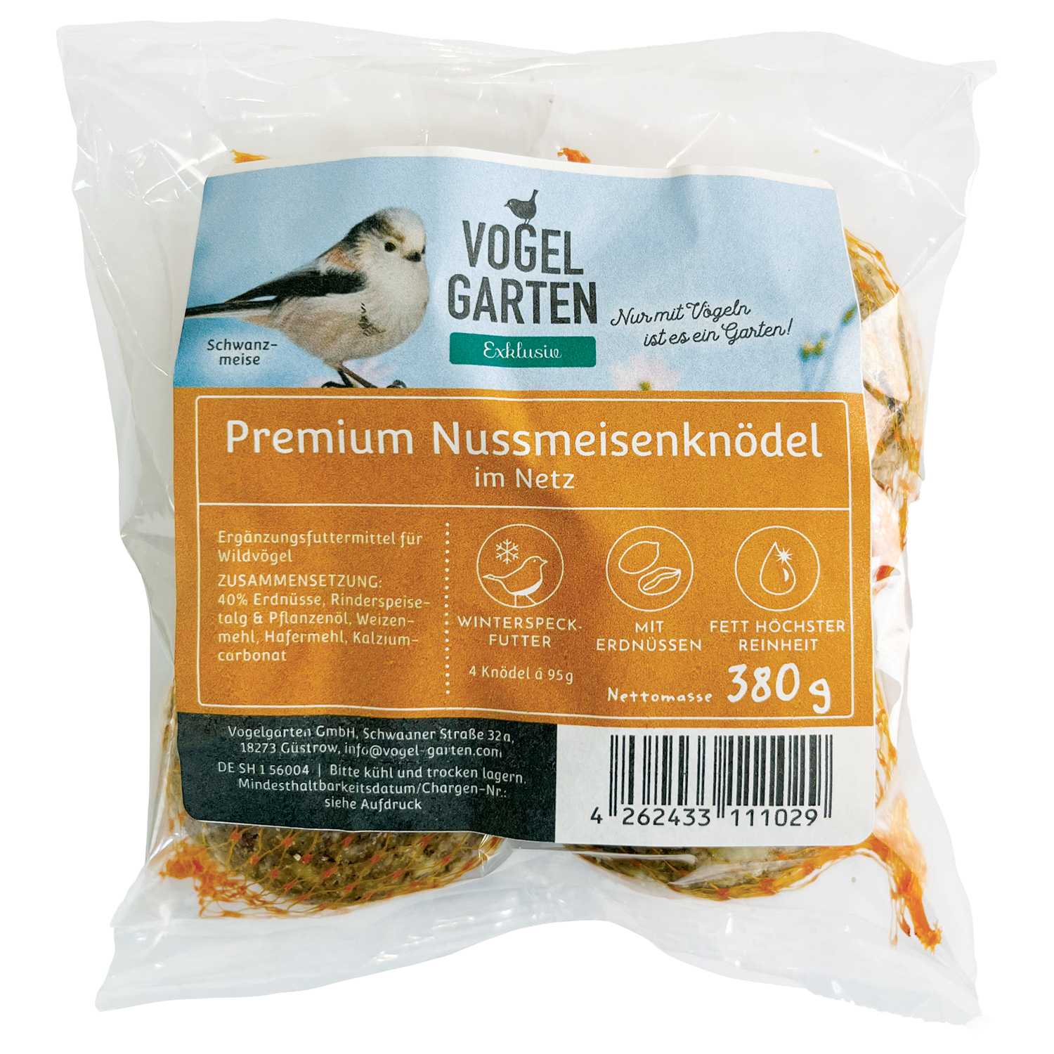 Vogelfutter 4x95g Nussmeisenknödel