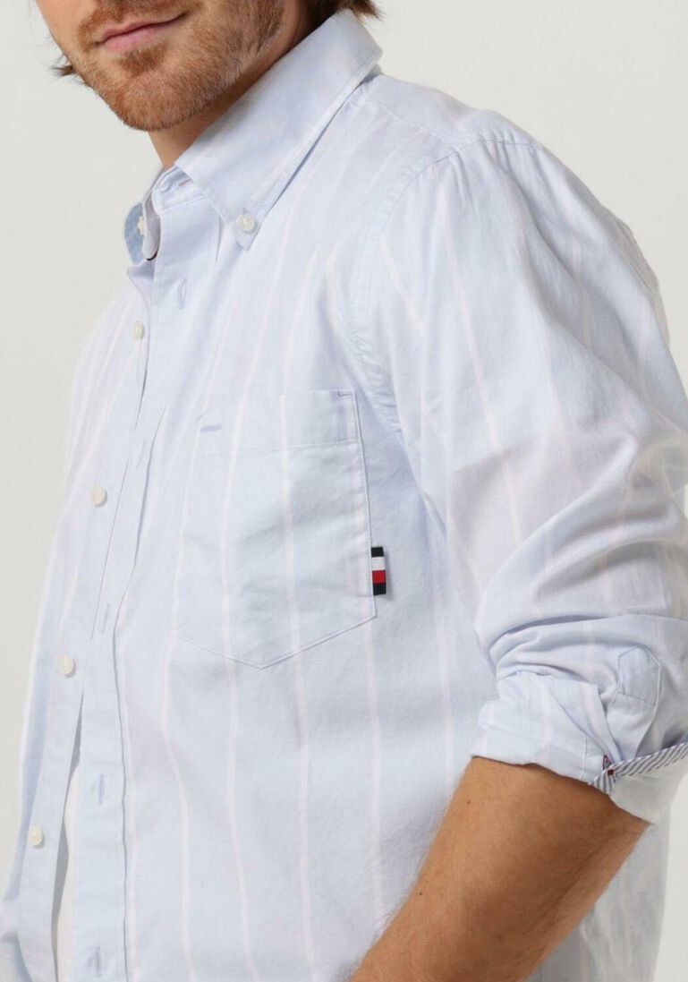 TOMMY HILFIGER blauw/wit gestreepte tommy hilfiger casual overhemd oxford stripe rf shirt