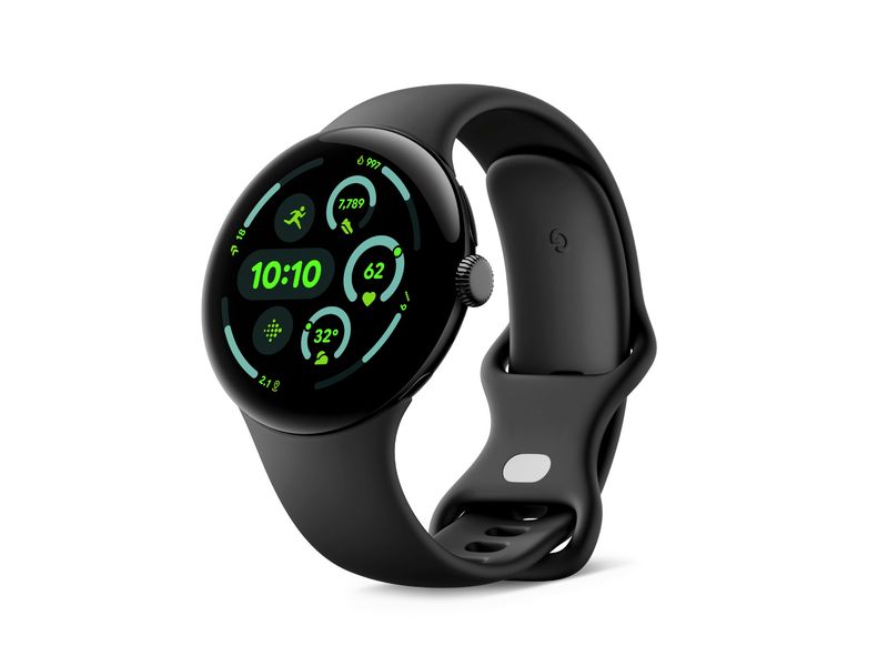 Google Pixel Watch 3 4G 45 mm Schwarz Schlanke Smartwatch mit erweitertem Gesundheits- und Schlaftracking