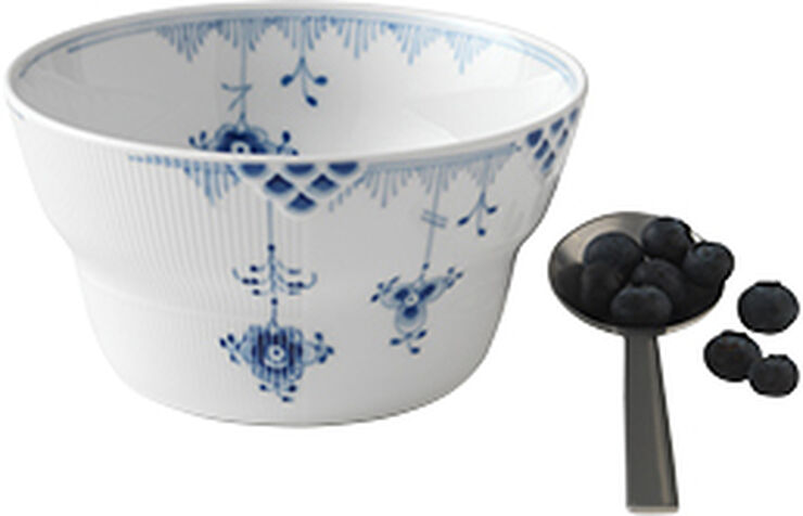 Royal Copenhagen Blå Elements 65 cl. skål Hvid, blå
