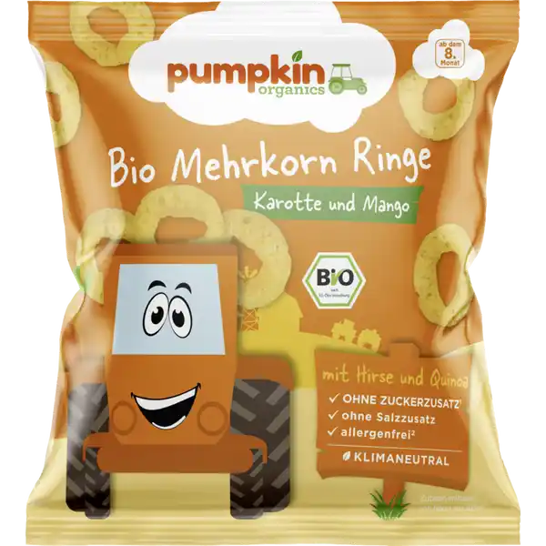 Bio Mehrkorn Ringe mit Karotte & Mango