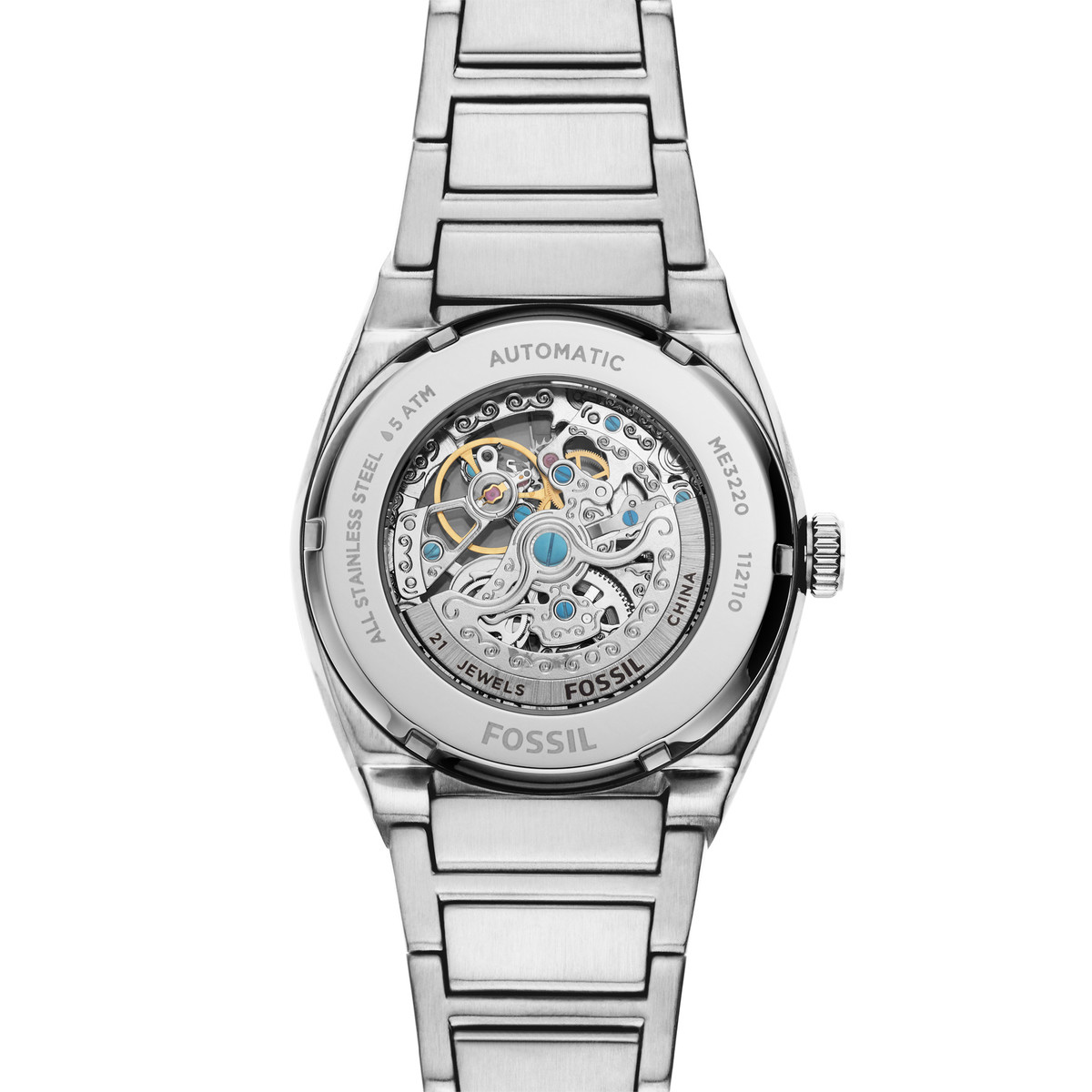 Montre FOSSIL homme automatique bracelet acier gris