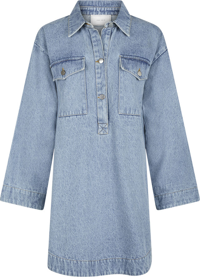Neo Noir Paras Denim Dress Smoke blue