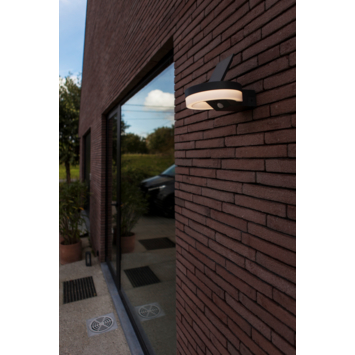 LUTEC wandlamp Runda Solar antraciet 12W met bewegingssensor