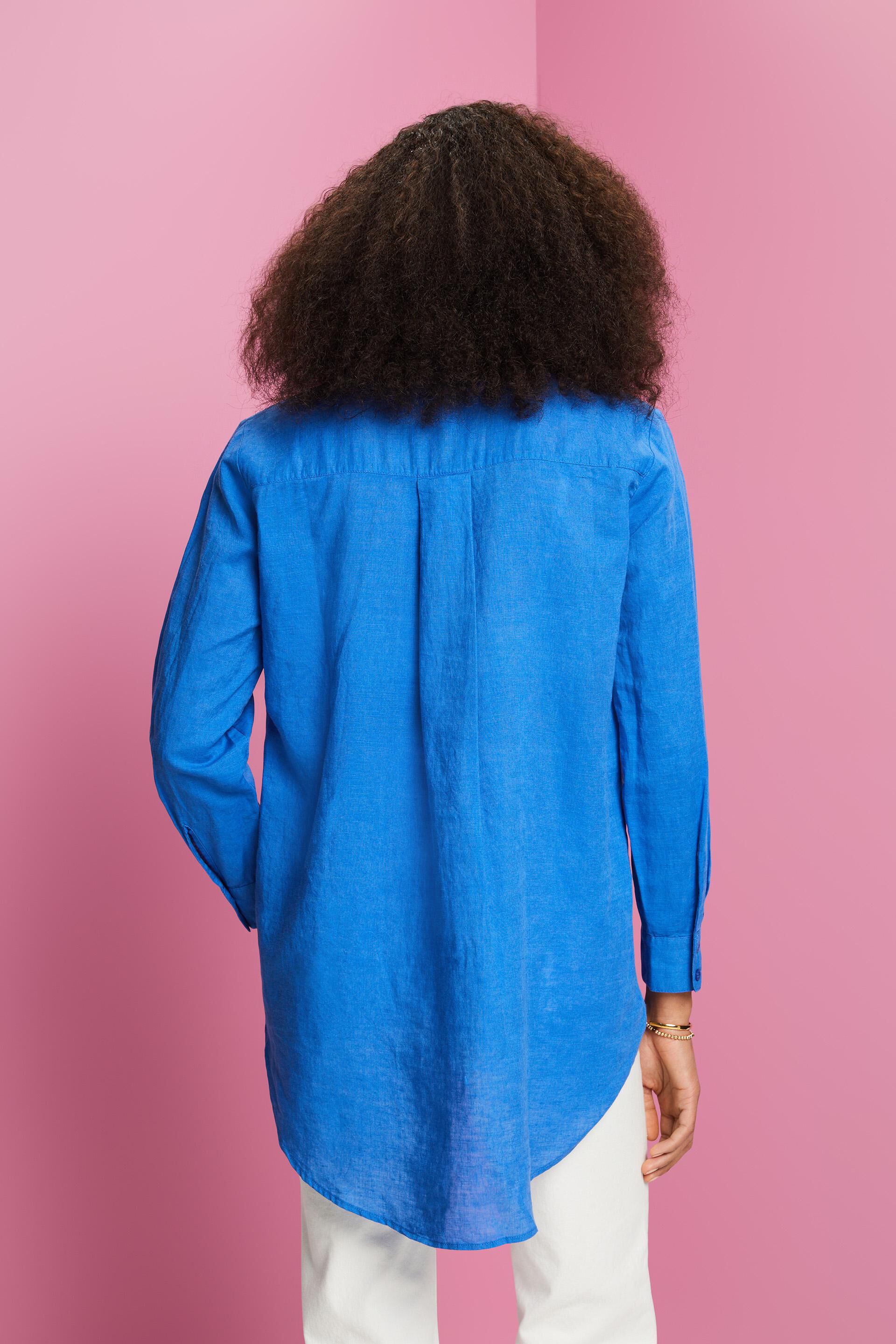 Chemise en lin et coton mélangés