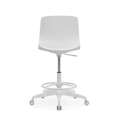 Siege technique LYNA - tabouret assis-debout - hauteur réglable - repose-pieds - gris/blanc